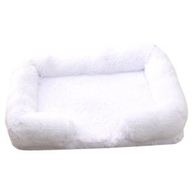 Plush Round Pet Bed Dog Bed Winter (Option: M27 White-M Without Inner Sleeve)